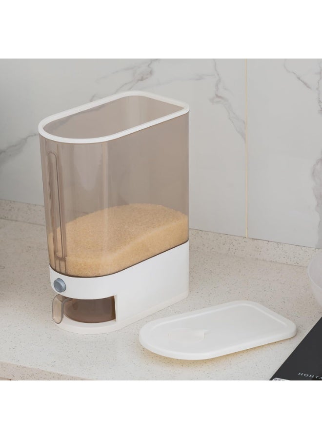 22 Lbs Rice Dispenser, Large Grain Container Storage with Lid Measuring Cylinder Moisture Proof Household Cereal Dispenser Bucket for Kitchen Soybean Corn,Clear - Image 4